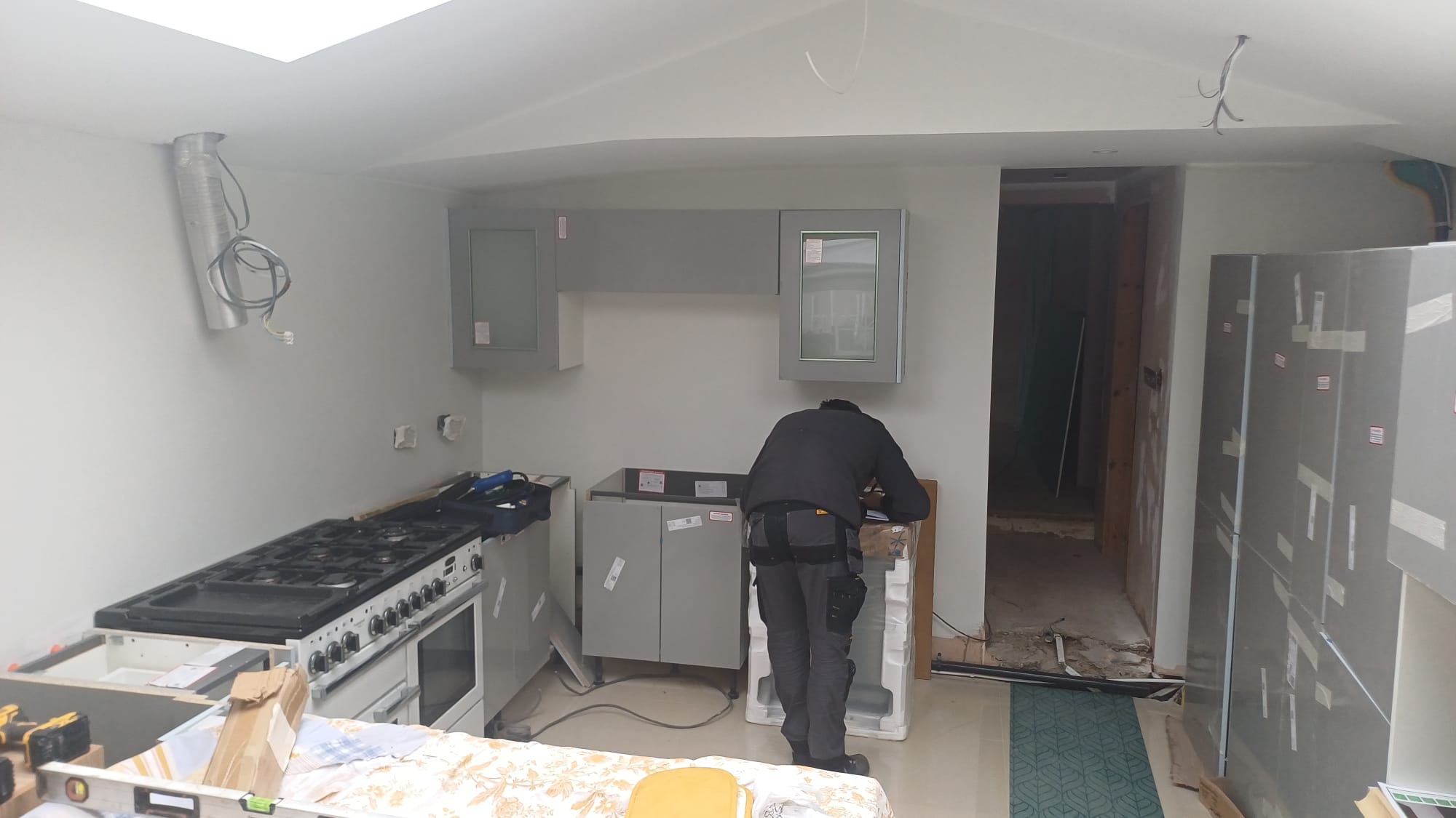 Kitchen fitting in progress